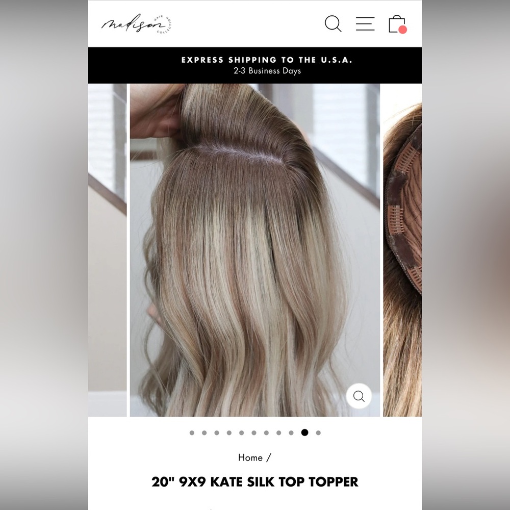 Madison Hair Collection 24" Silk Hair Topper 9"x9" Large Base NEW PICS ADDED - Picture 6 of 17